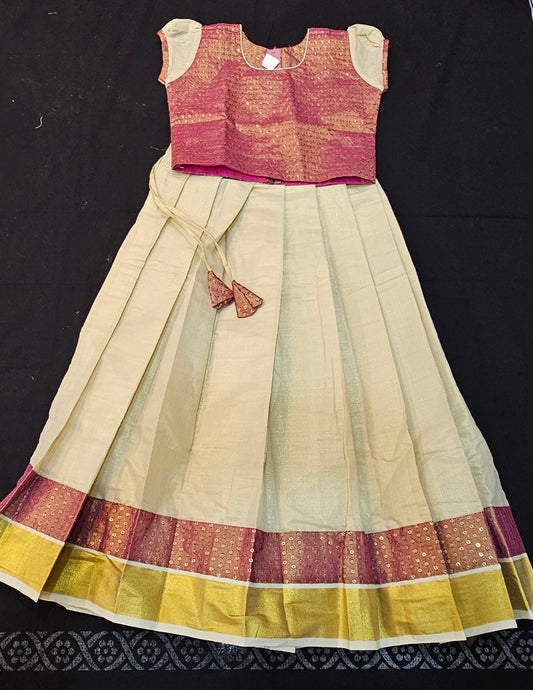 Girls Onam skirt and top