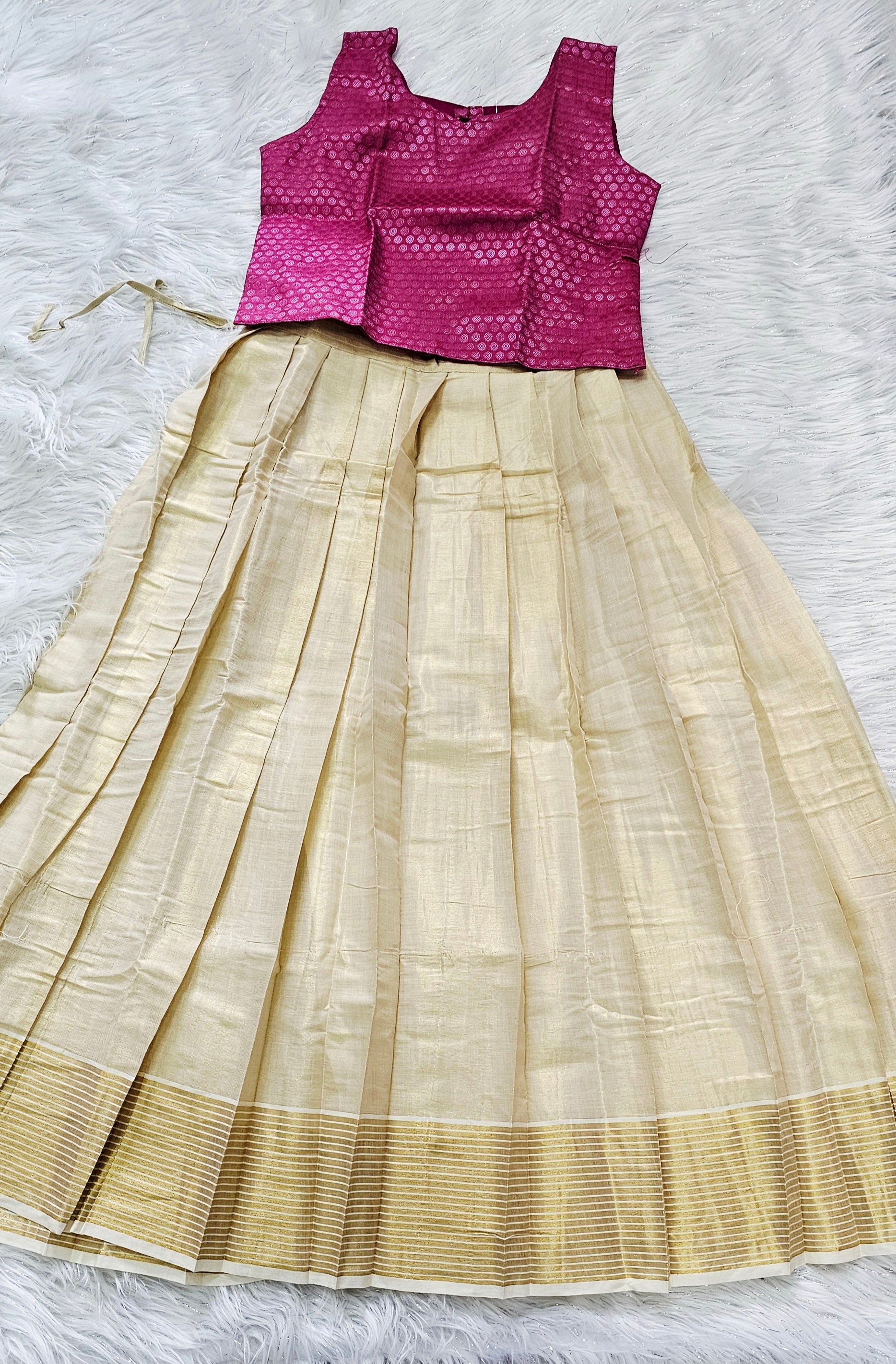 Beautiful Brocade crop top and  Tissue skirt