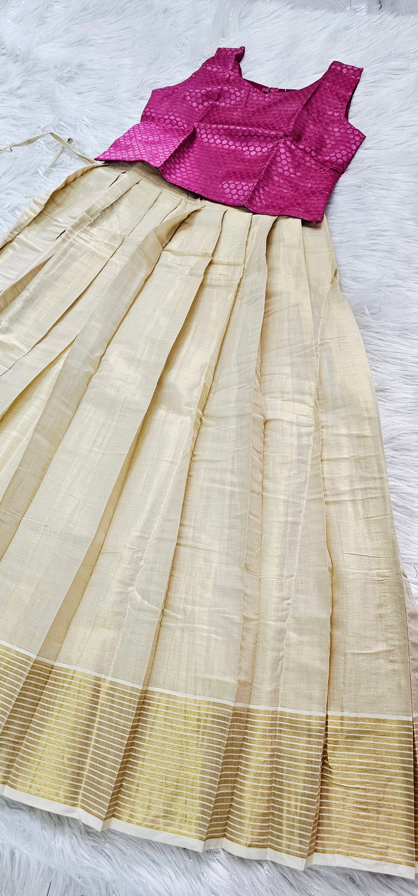 Beautiful Brocade crop top and  Tissue skirt