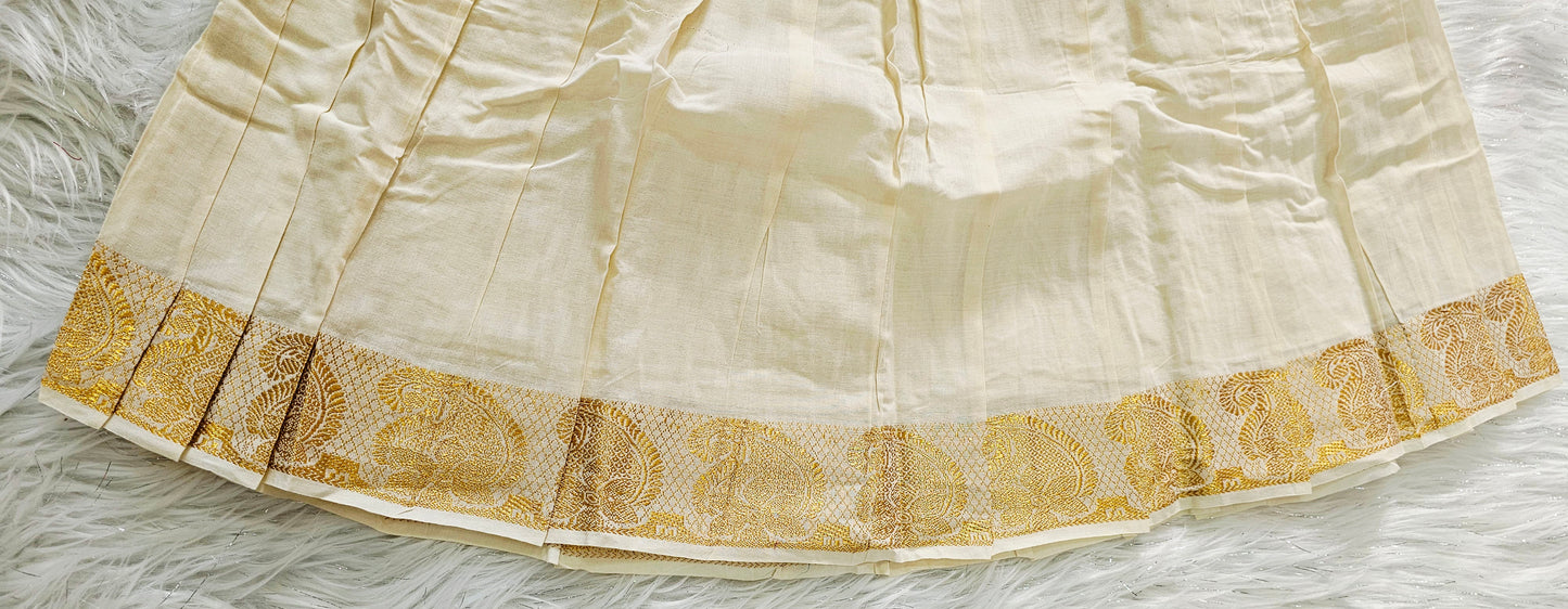 Beautiful Onam blouse and skirt