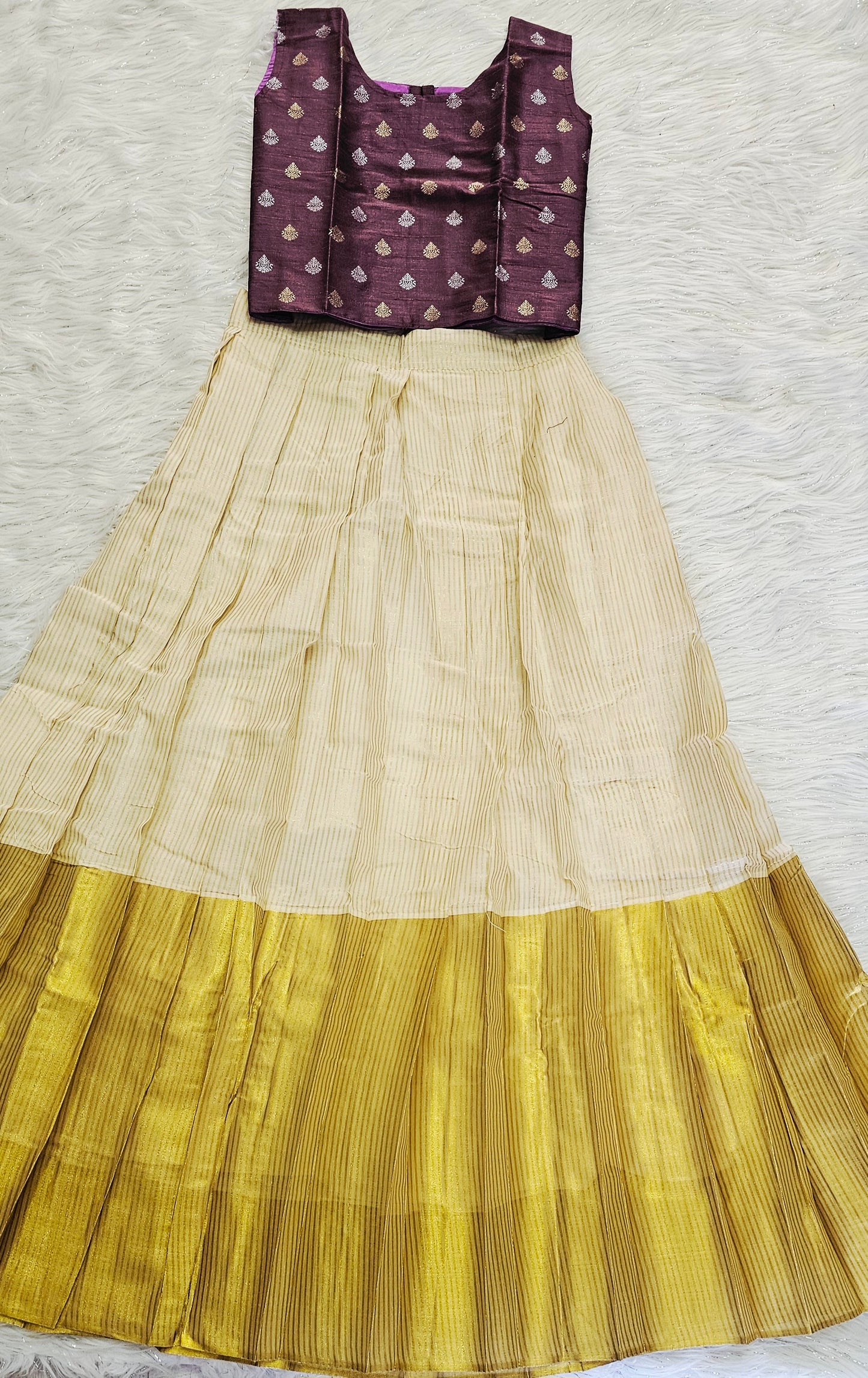 Beautiful Onam top and skirt