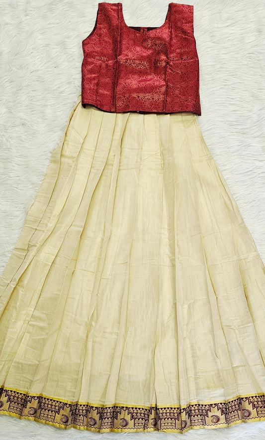 Elegant Onam skirt and top