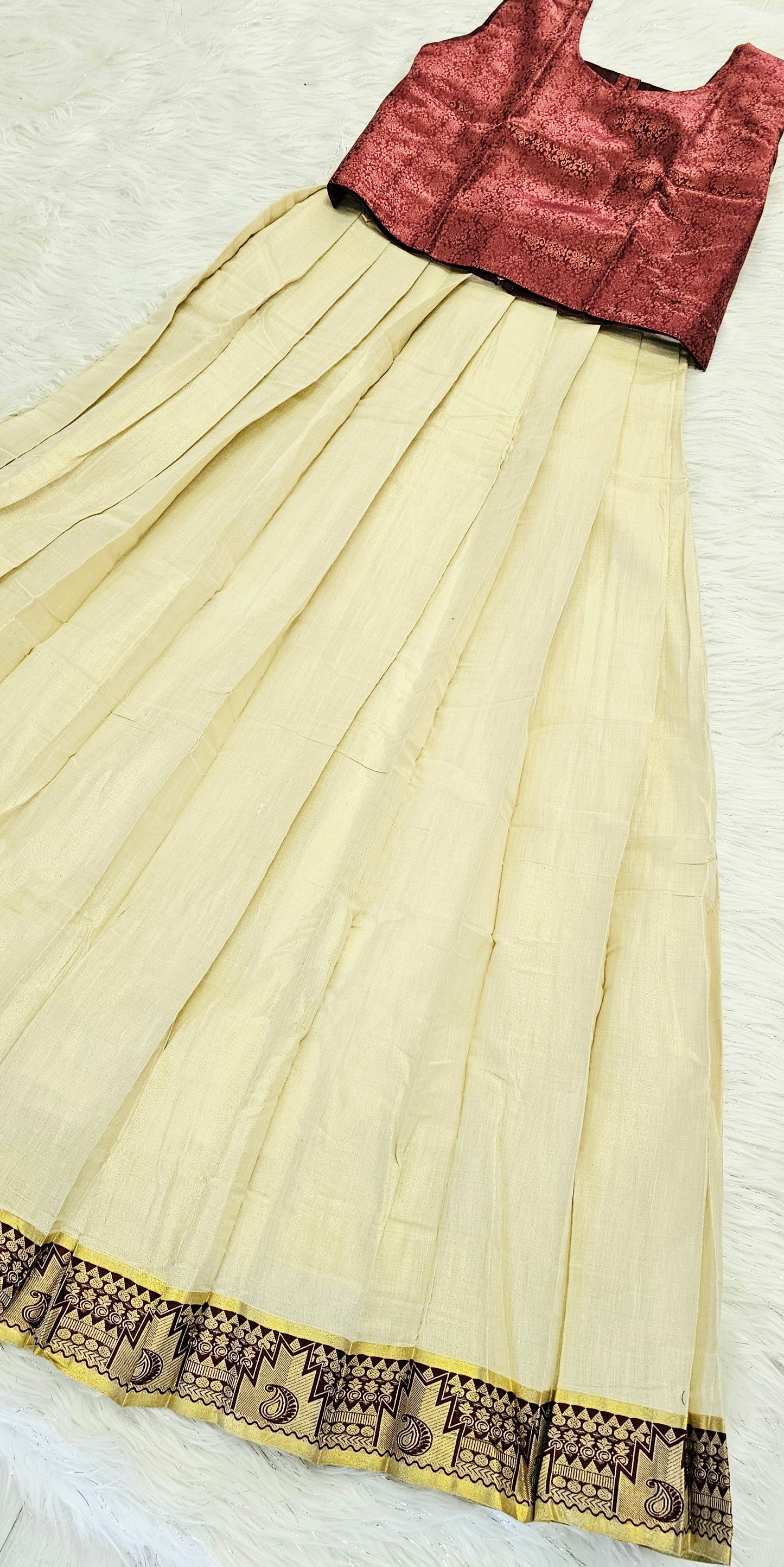Elegant Onam skirt and top