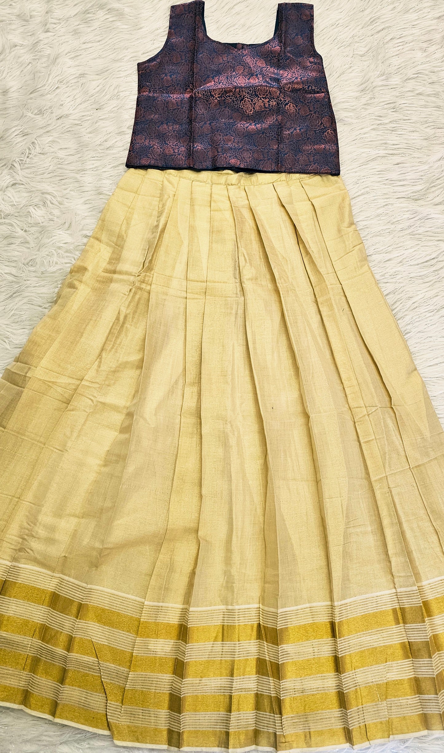 Beautiful Brocade top and premium tissue skirt^