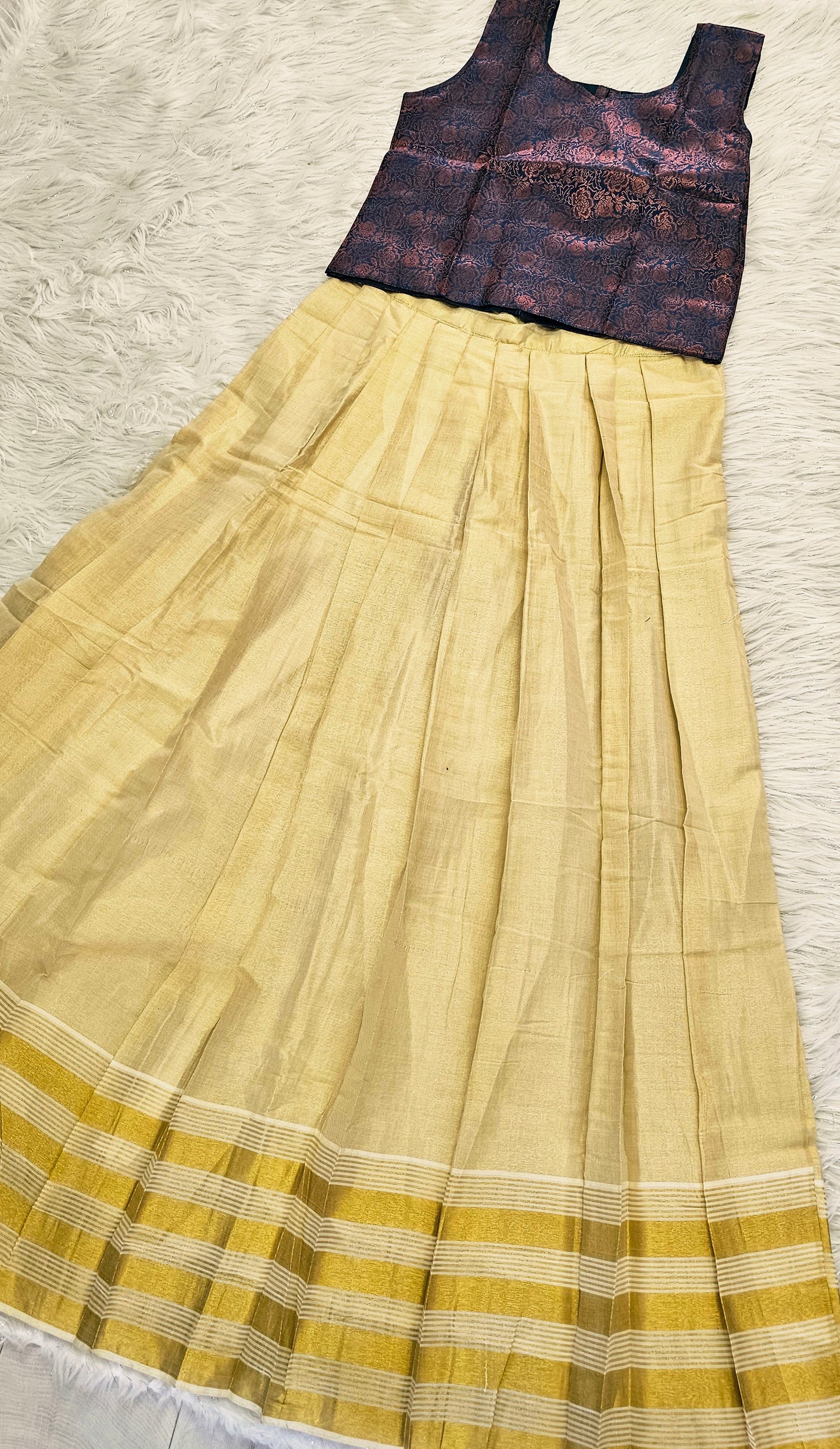 Beautiful Brocade top and premium tissue skirt^
