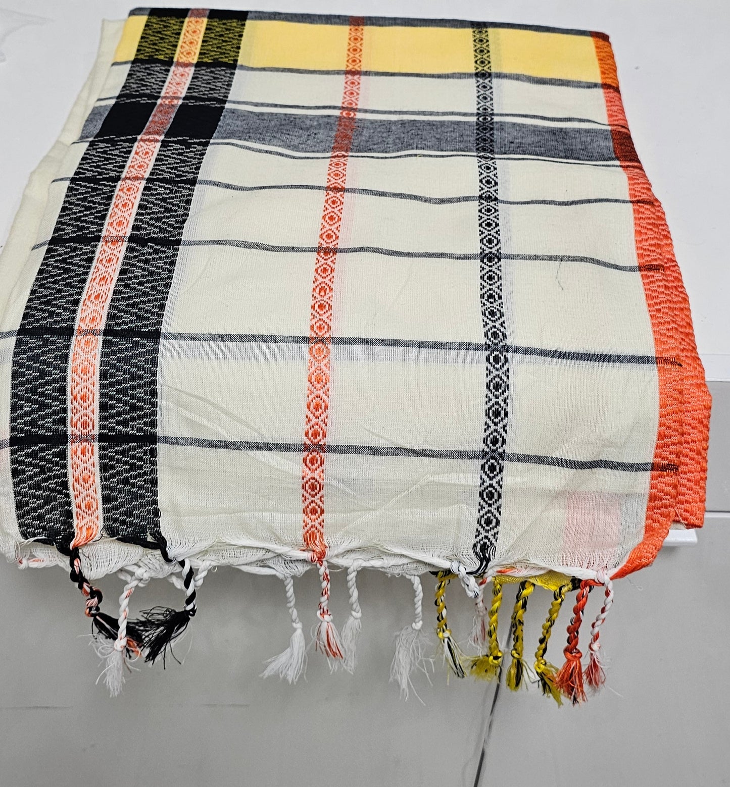 Beautiful multicoloured Khadi saree