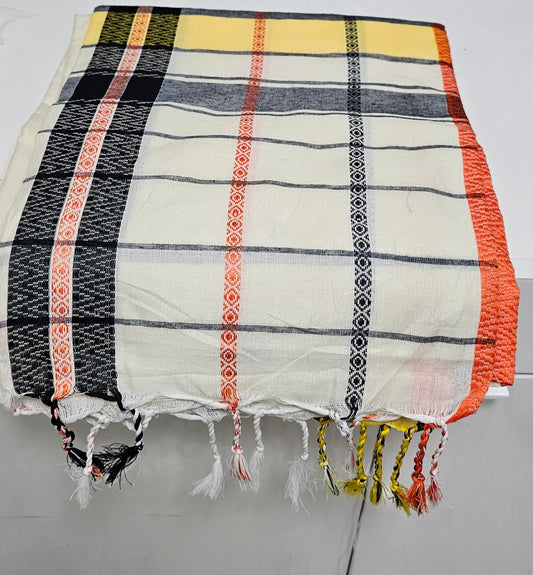 Beautiful multicoloured Khadi saree