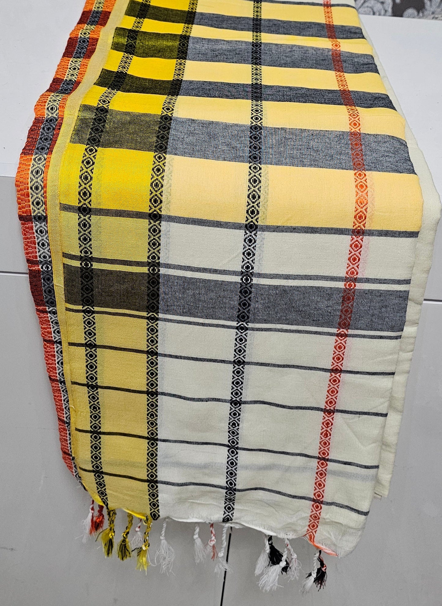 Beautiful multicoloured Khadi saree