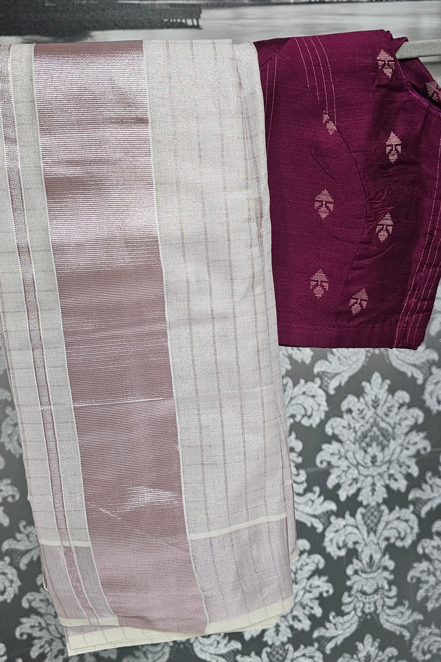 Ready to wear Onam Saree with readymade blouse ^