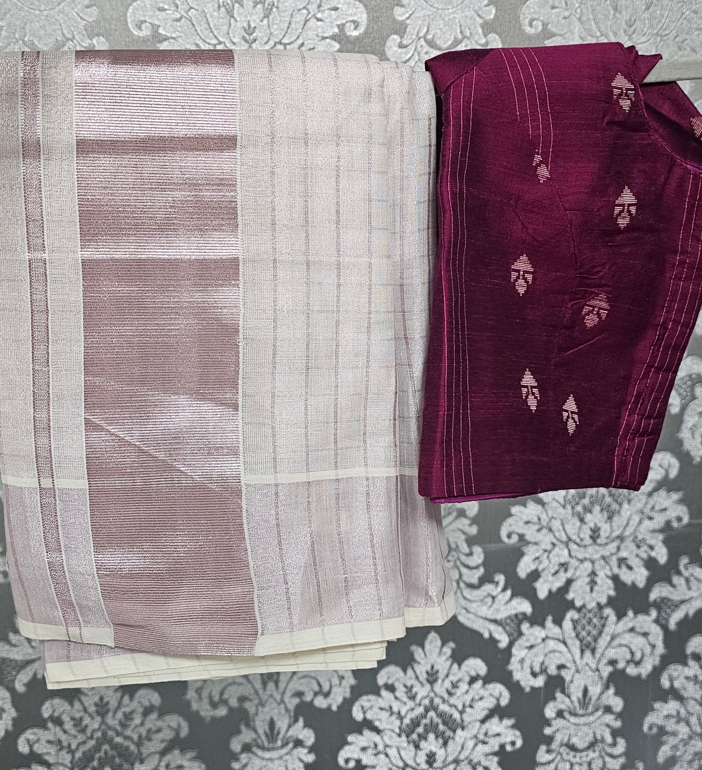 Ready to wear Onam Saree with readymade blouse ^