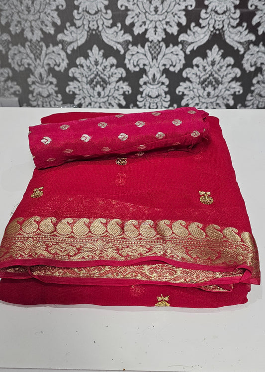 Viscose georgette saree