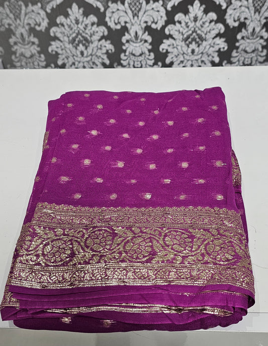 Viscose georgette saree