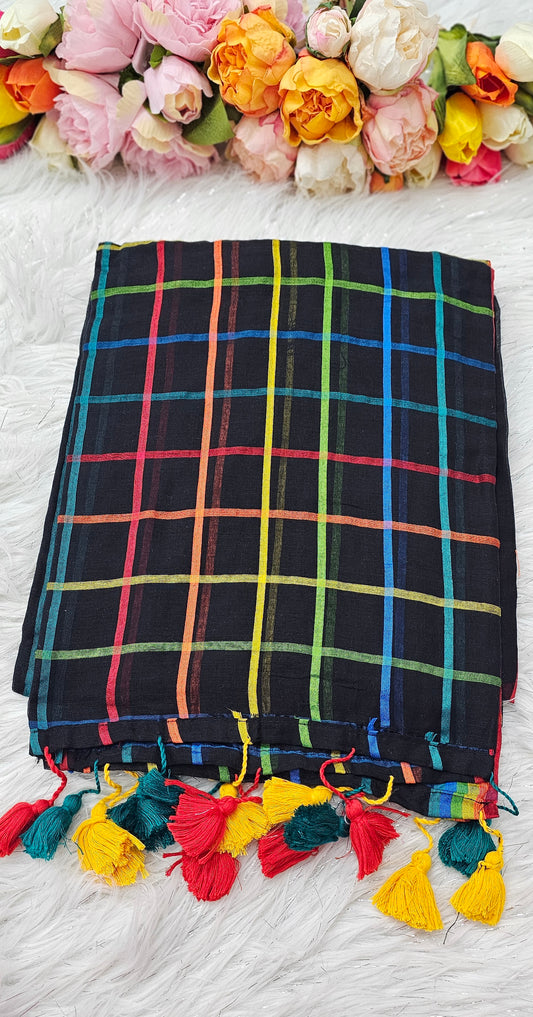 Mul mul cotton saree with blouse piece 💕