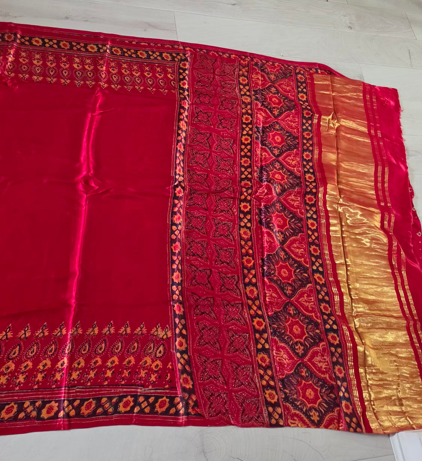 Pure modal hand block saree