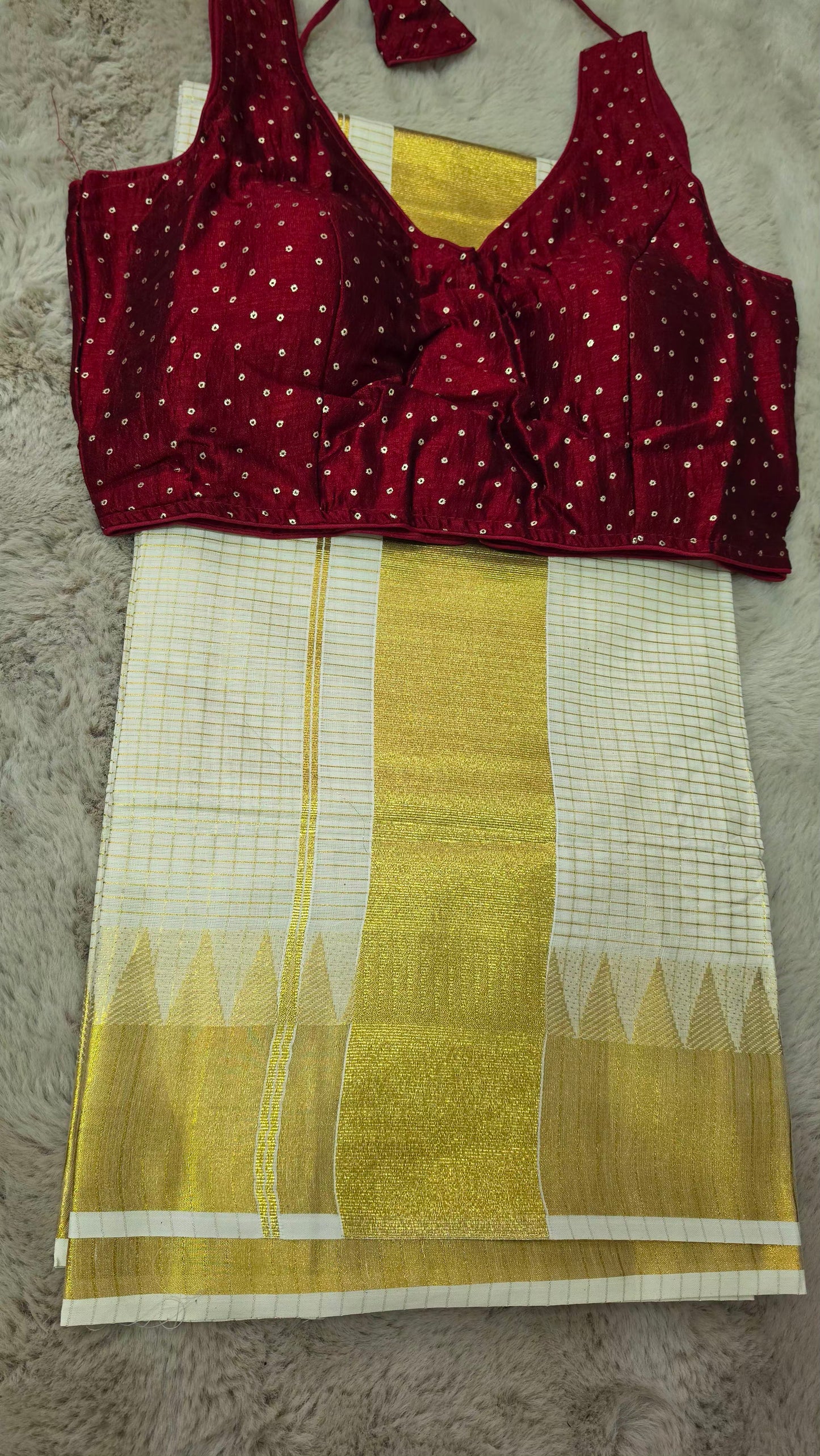 Soft tissue temple setsaree with blouse