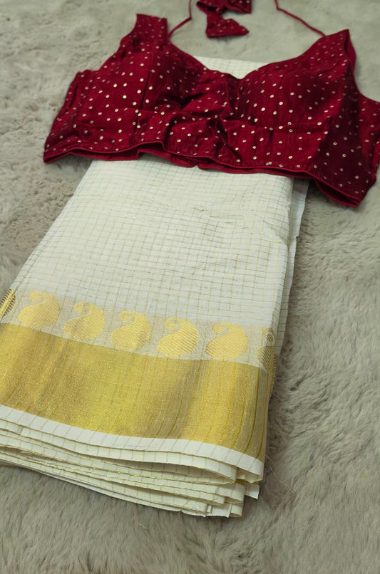 Soft tissue mango design setsaree with blouse