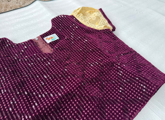 Purple Onam  top and skirt