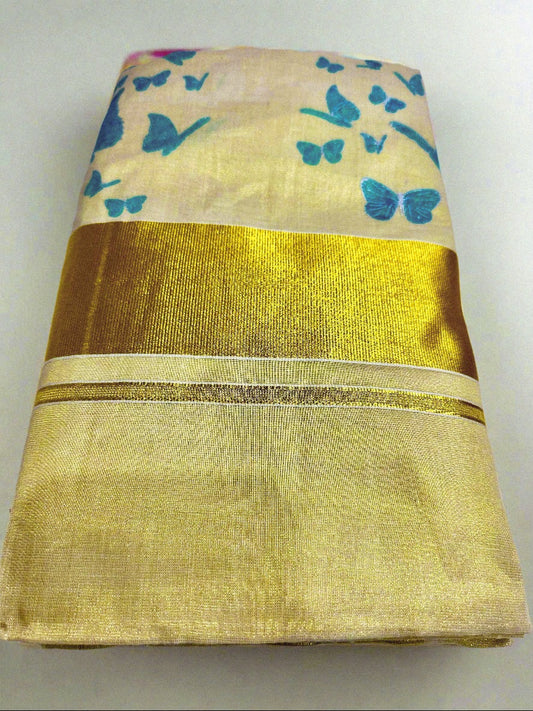 Ready to wear Onam set Saree with Readymade Blouse