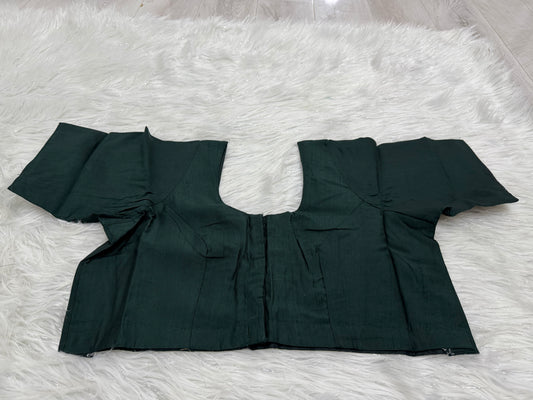 Dark Green Ready to wear princess cut saree blouse