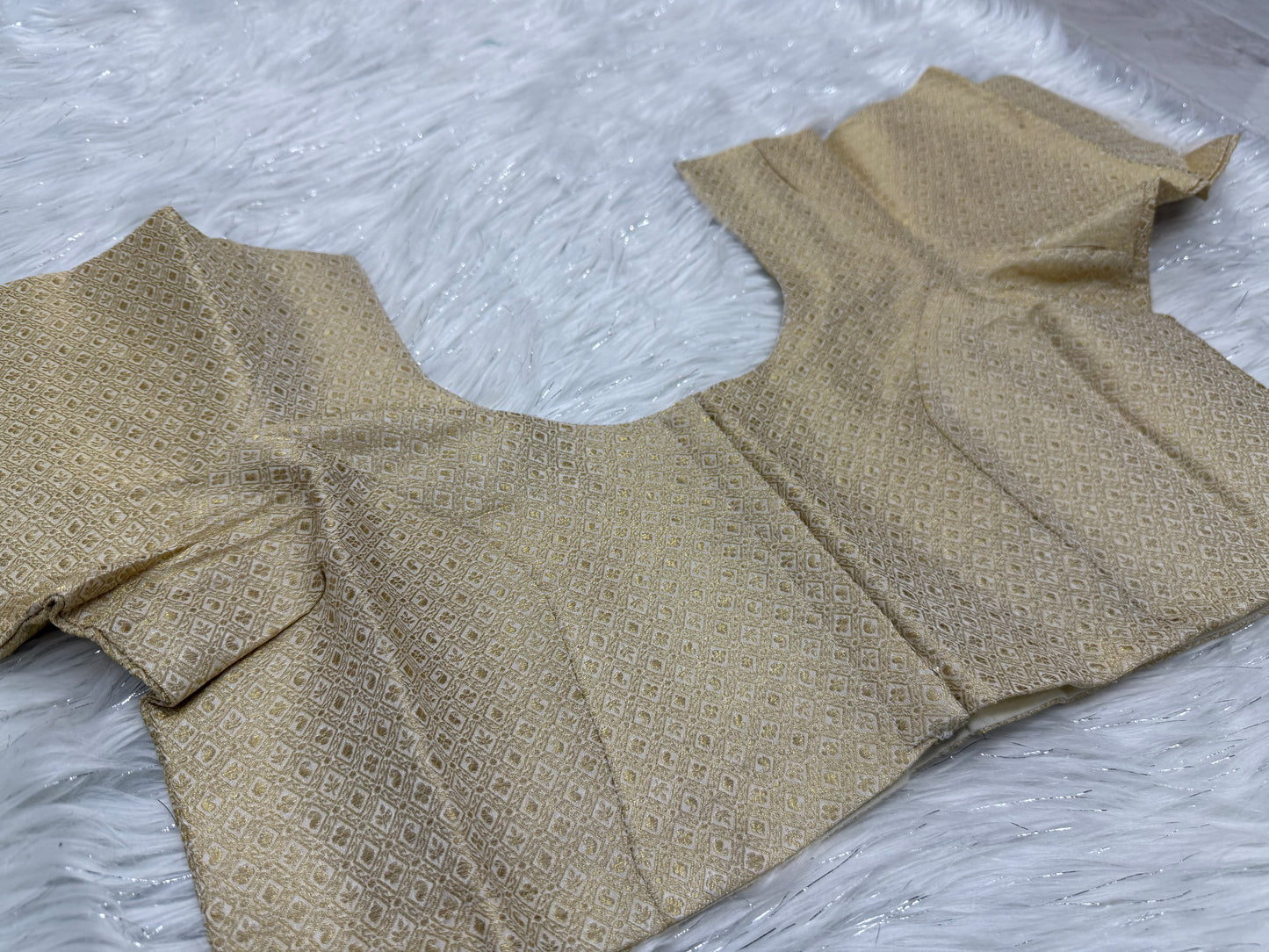 Golden Brocade Ready to wear princess cut saree blouse