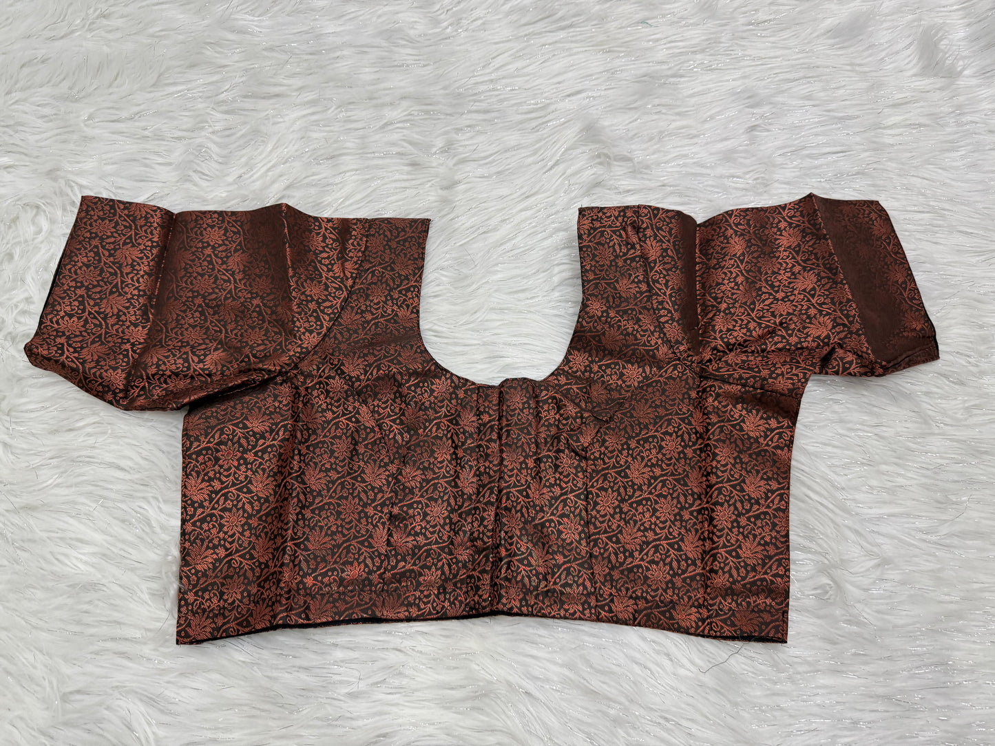 Dark green Brocade,  Ready to wear princess cut saree blouse