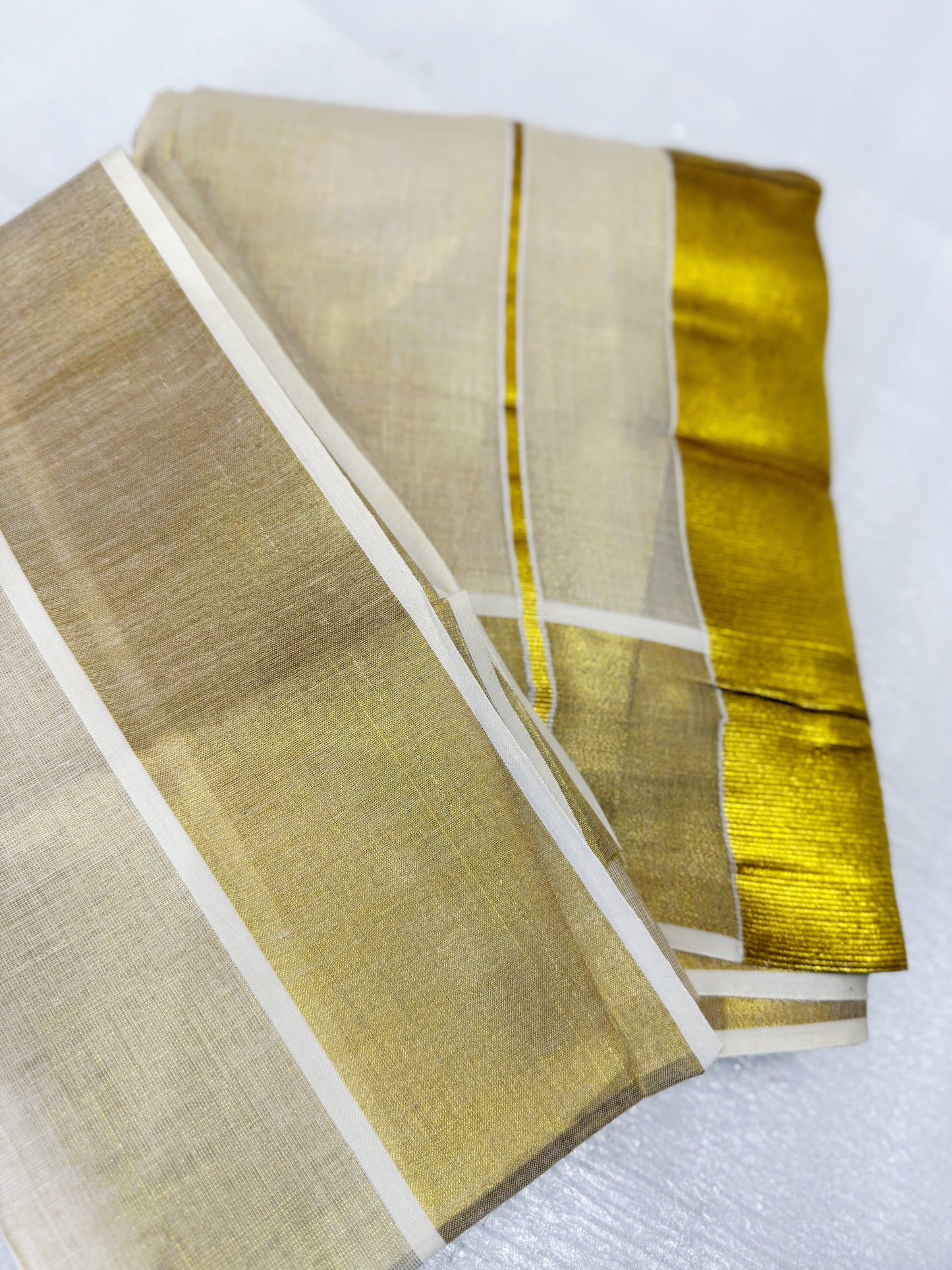 Ready to wear tissue Gold Saree with Blouse material