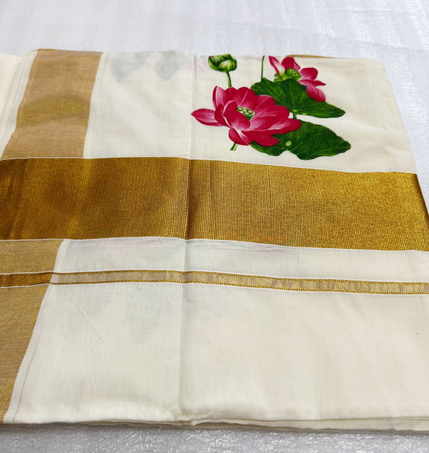 Lotus Onam set  saree