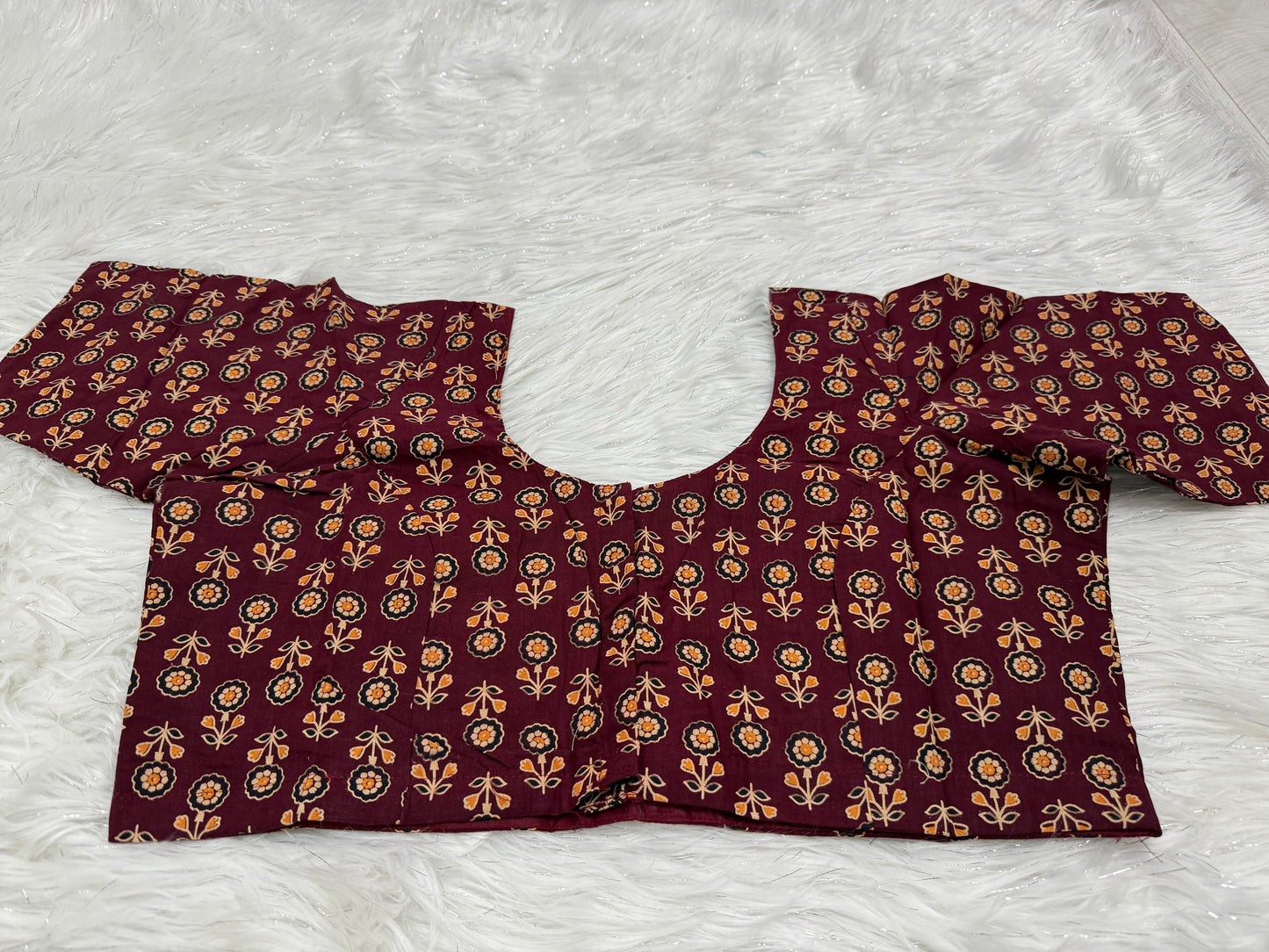 Ready to wear printed princess cut saree blouse