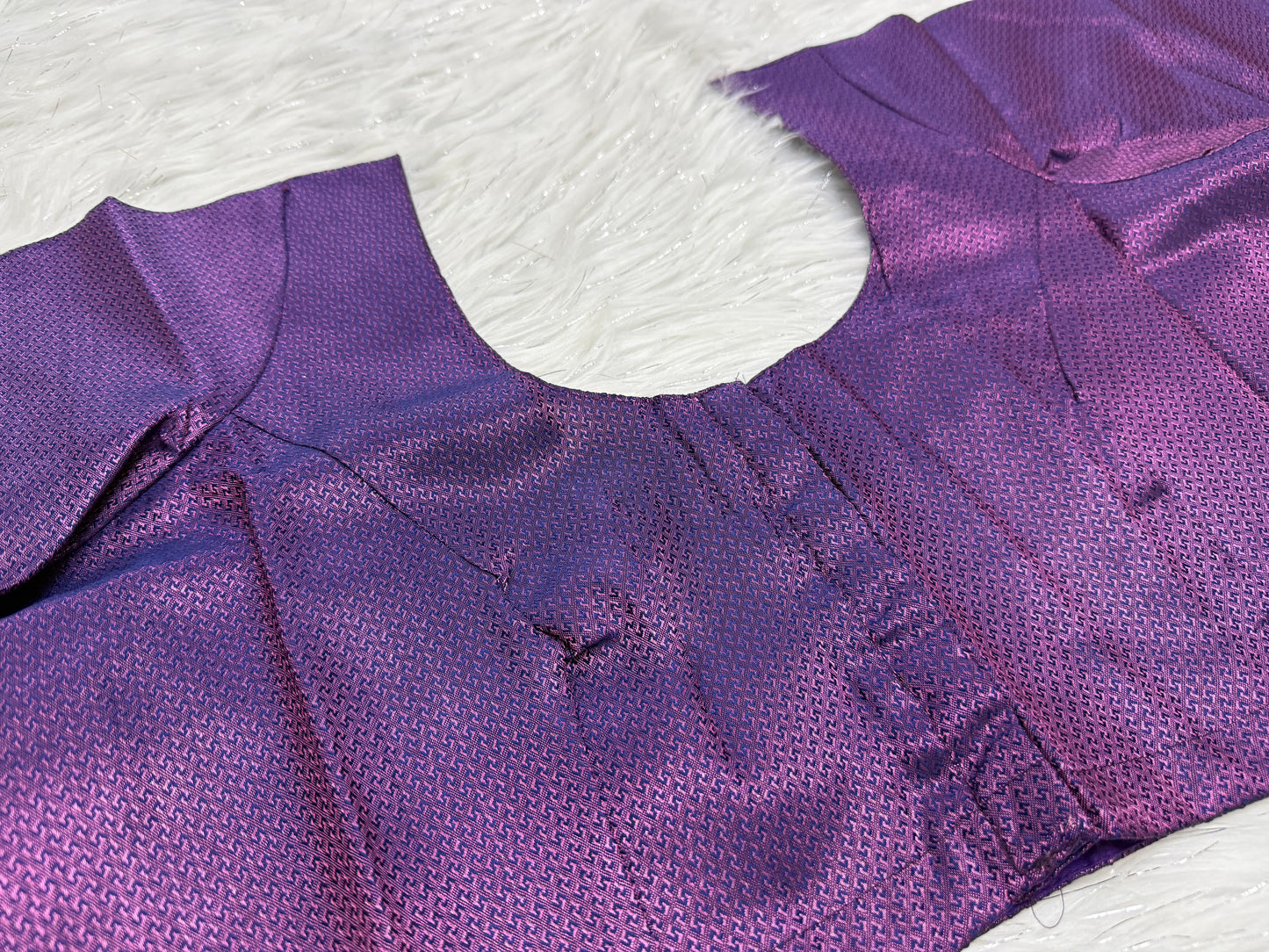 Purple Ready to wear princess cut saree blouse