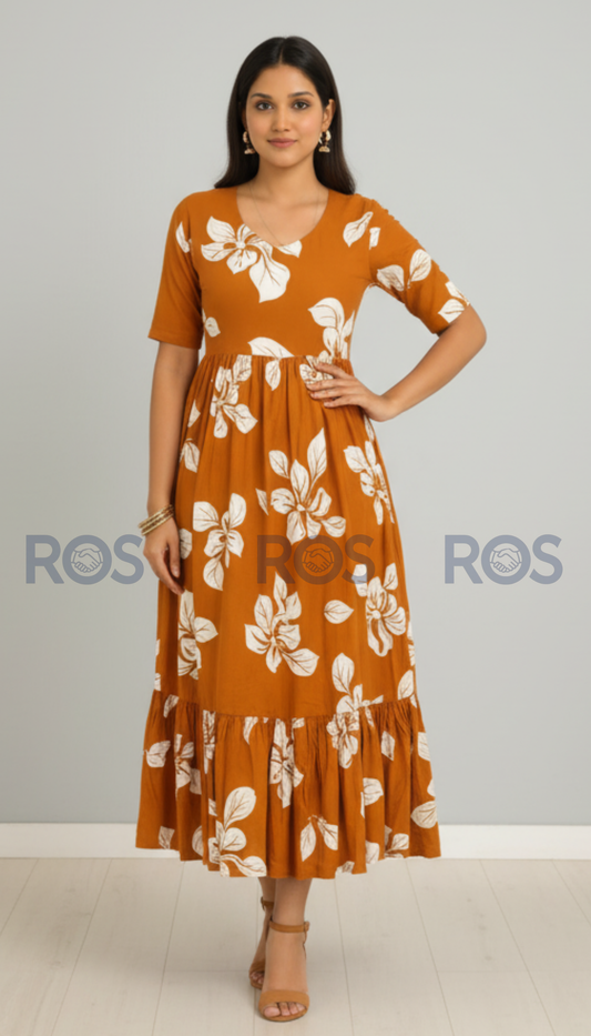 Premium Rayon Floral printed dress/ kurti