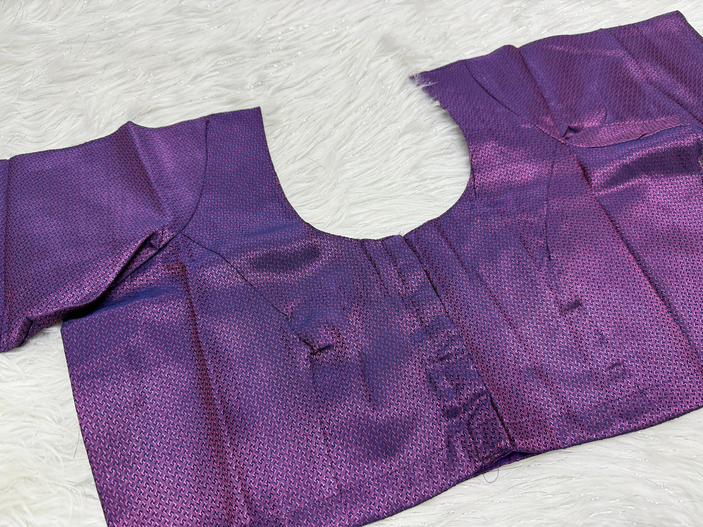 Purple Ready to wear princess cut saree blouse