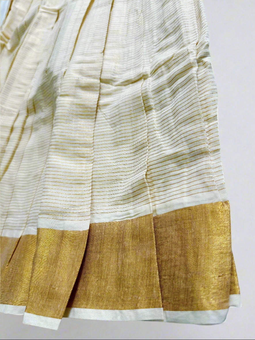Girls Onam Green blouse and skirt