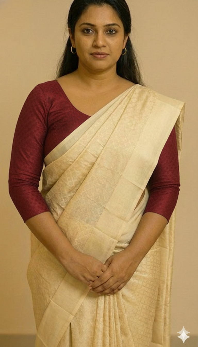 Stretchable princess cut saree blouse with three forth sleeve (maroon)