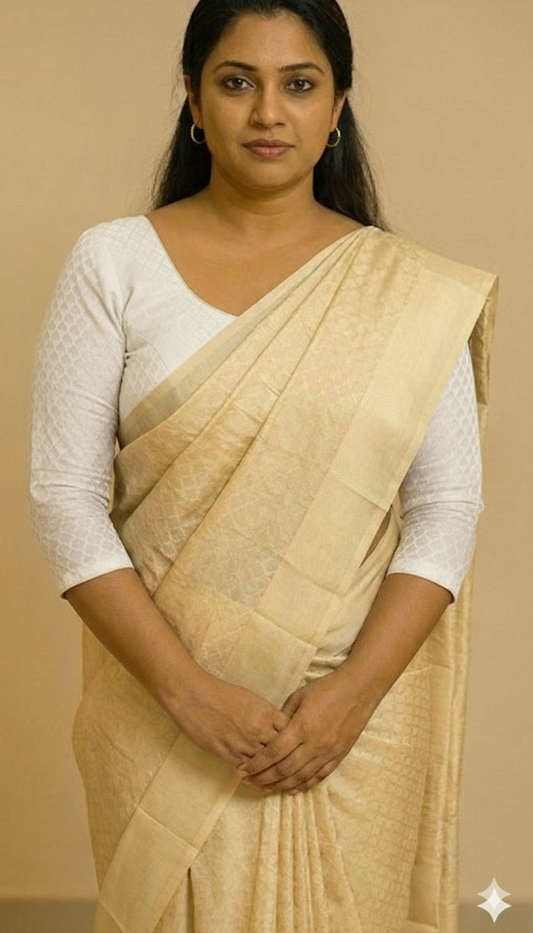 Stretchable princess cut saree blouse with three forth sleeve (white)