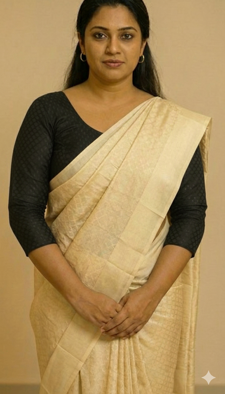 Stretchable princess cut saree blouse with three forth sleeve (black)