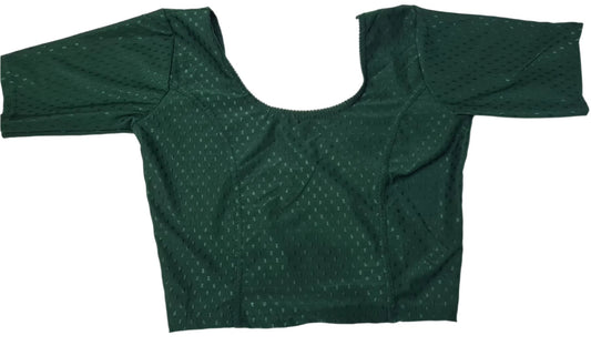 Stretchable Saree blouse SMALL BOTTLE GREEN