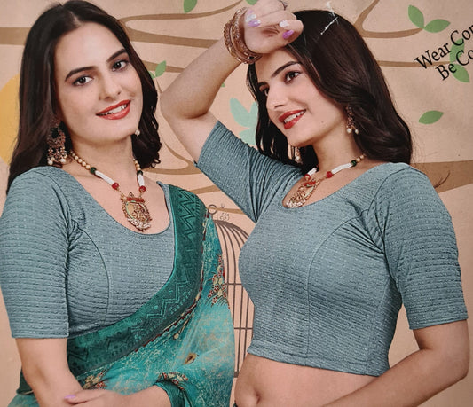 Stretchable saree blouse ( one size fits up to medium)