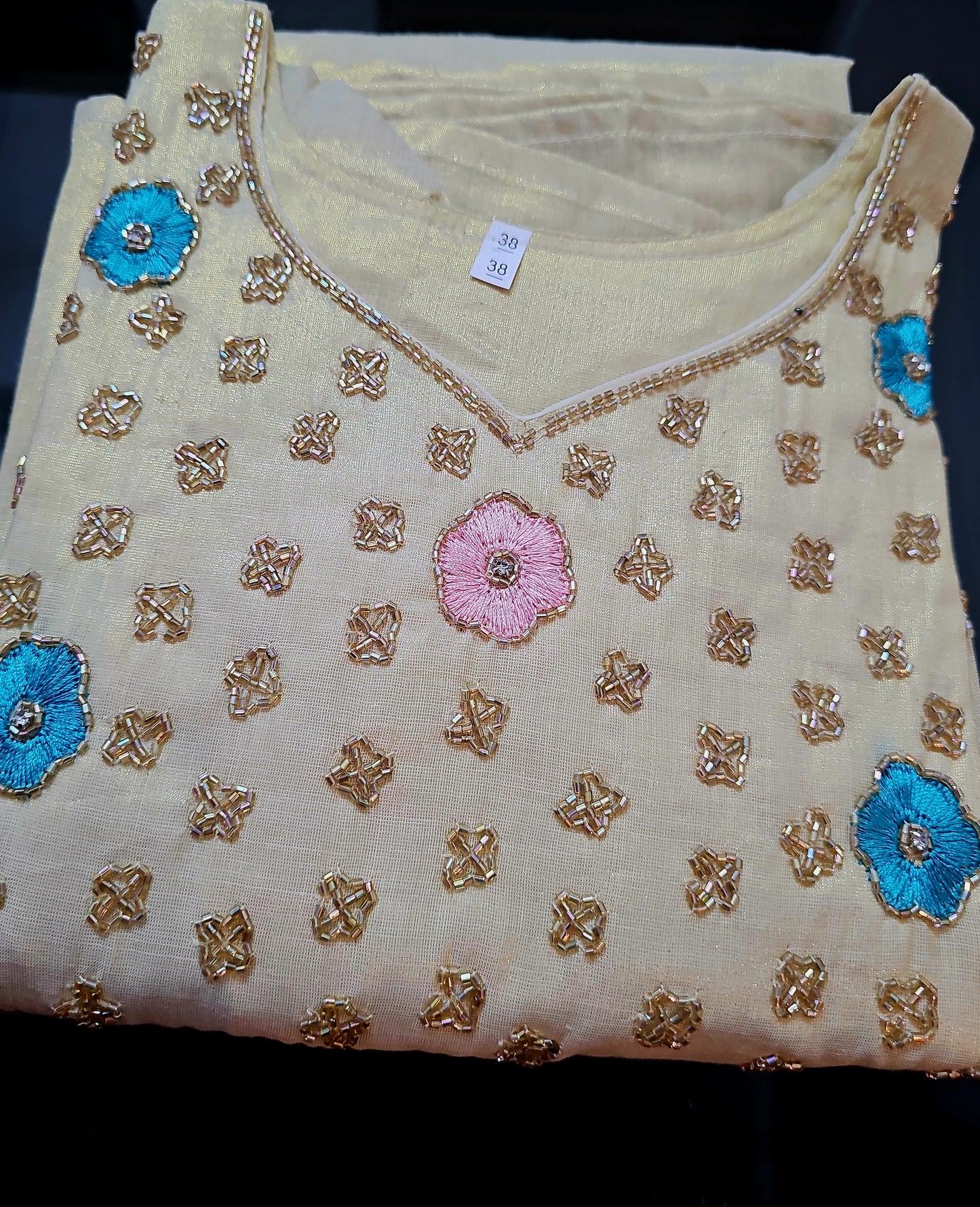 Beautiful hand worked Anarkali  three piece suit