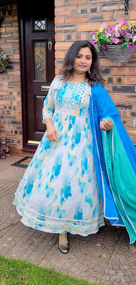 Mul cotton  beautiful anarkali three piece suit 💕