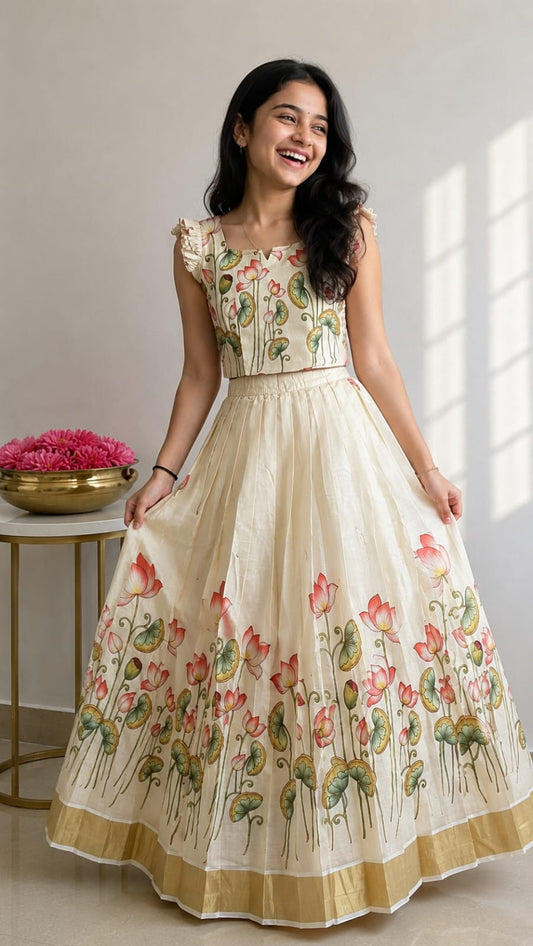 Beautiful Teenage girls pure cotton skirt and Top