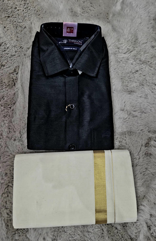 Black Shirt and Mundu*