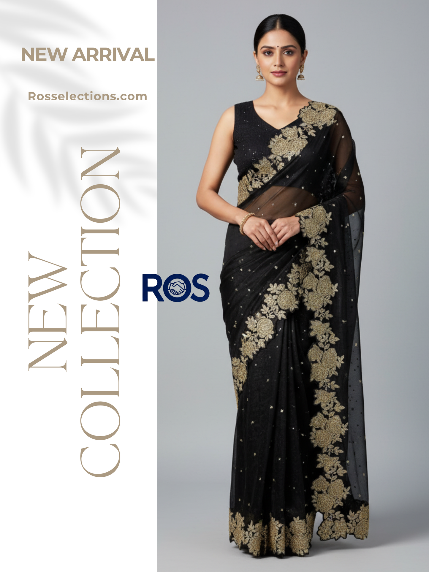 Elegant Jimmy chooSaree | Handworked Scalloped Embroidery & Sequins work