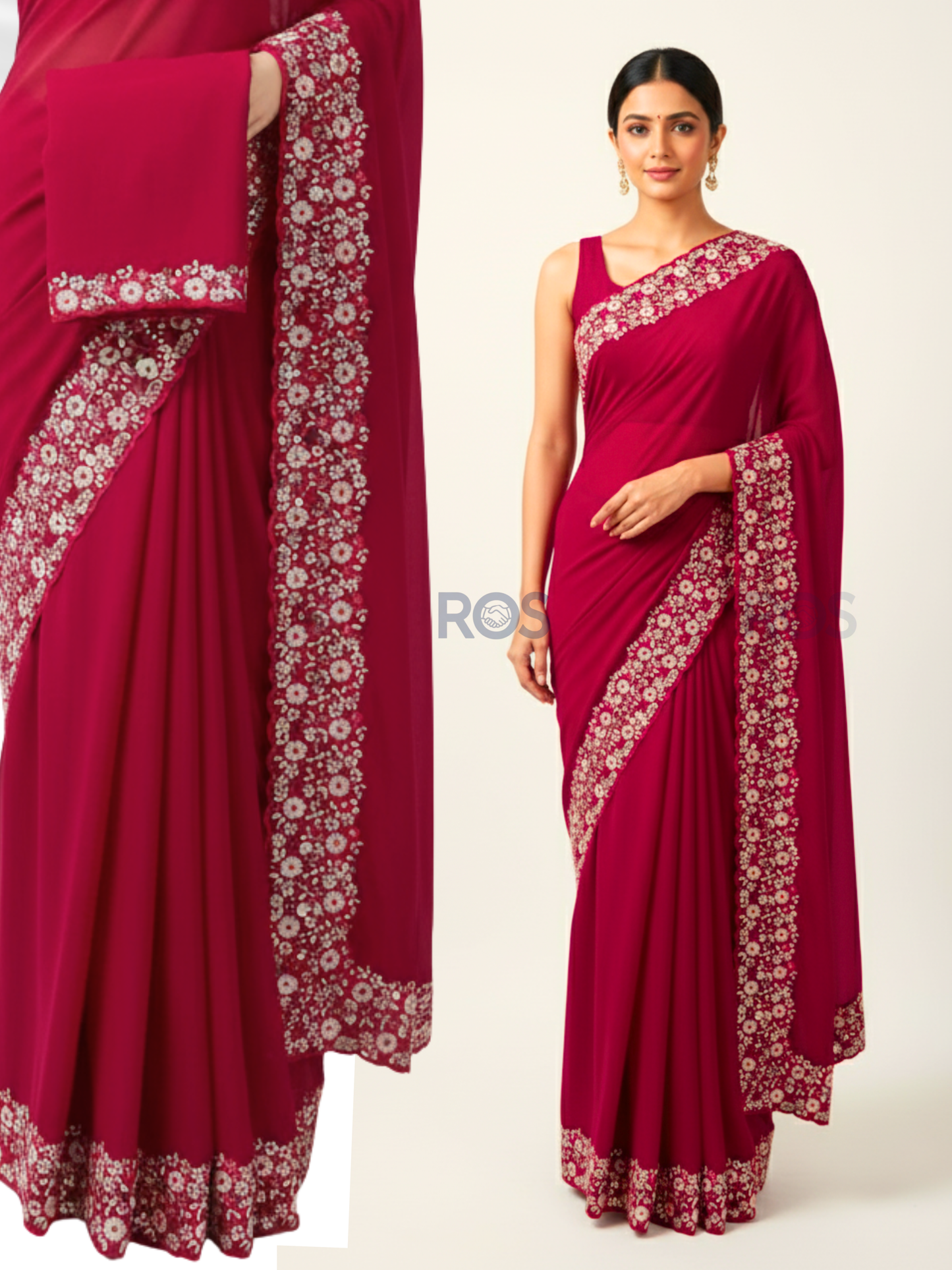 Luxurious crunchy crush silk Saree