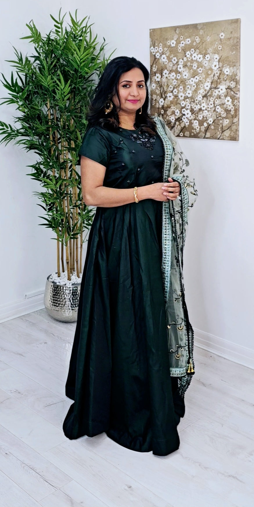 Beautiful gown with heavy embroidered dupatta