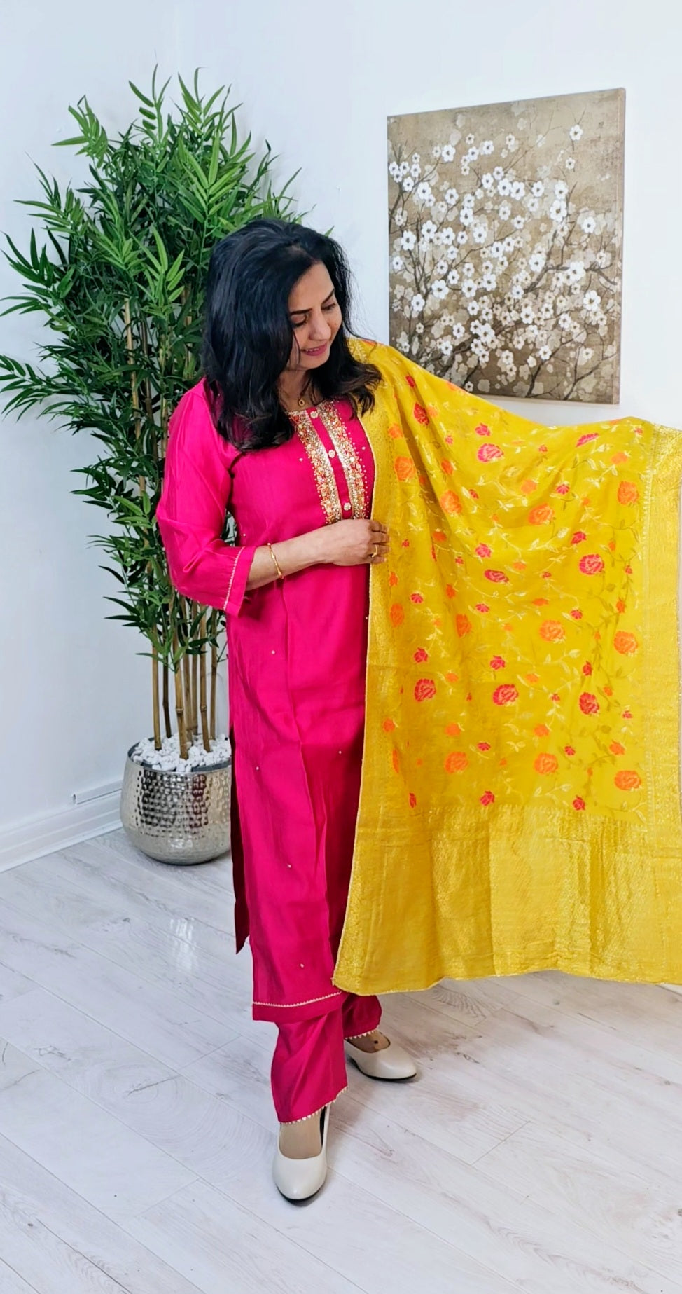 Silk suit with Banarasi dupatta