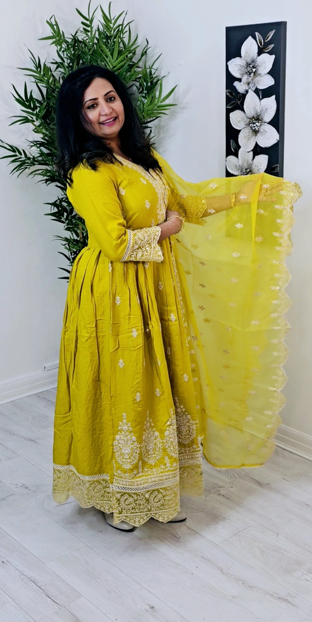 Beautiful pleated Anarkali suit 💕