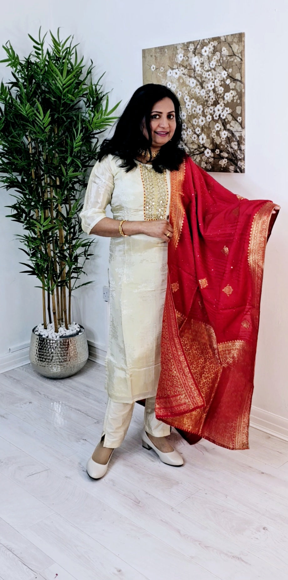 Classy Silk suit with Banarasi dupatta