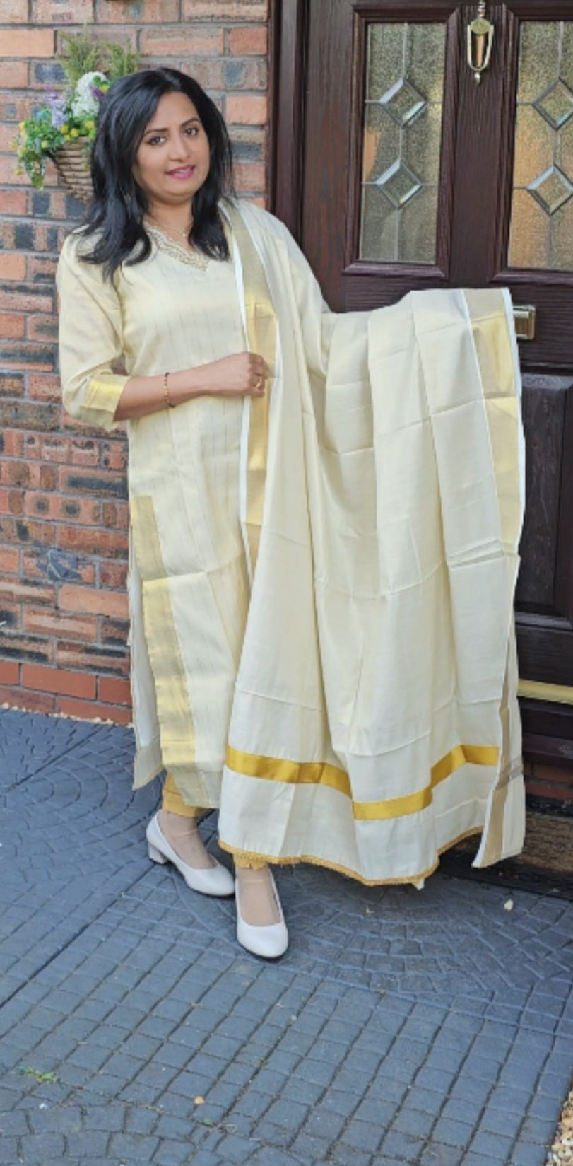 Onam three piece salwar suit