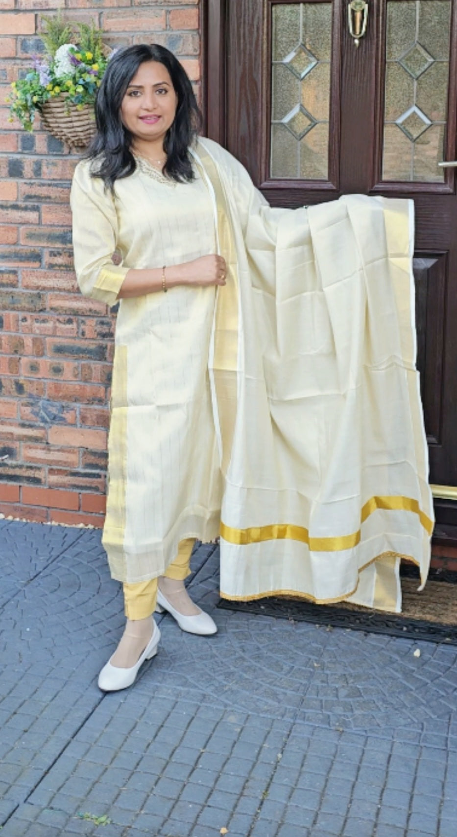 Onam three piece salwar suit