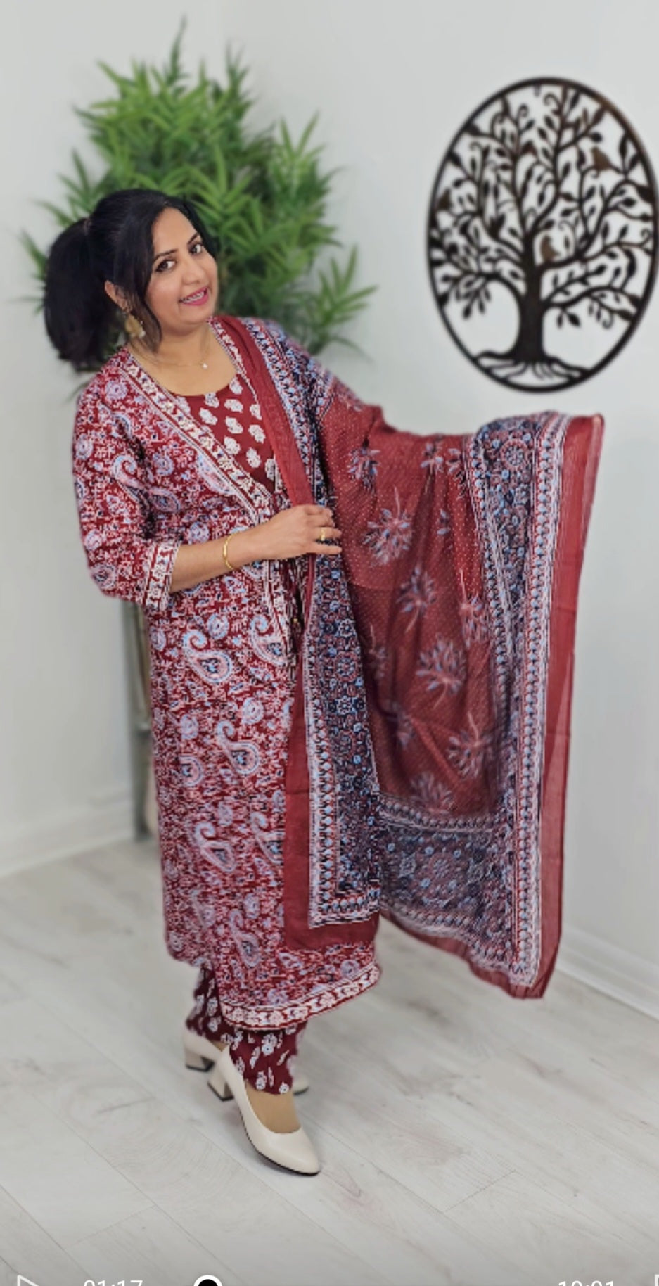 Pure cotton aline three piece suit